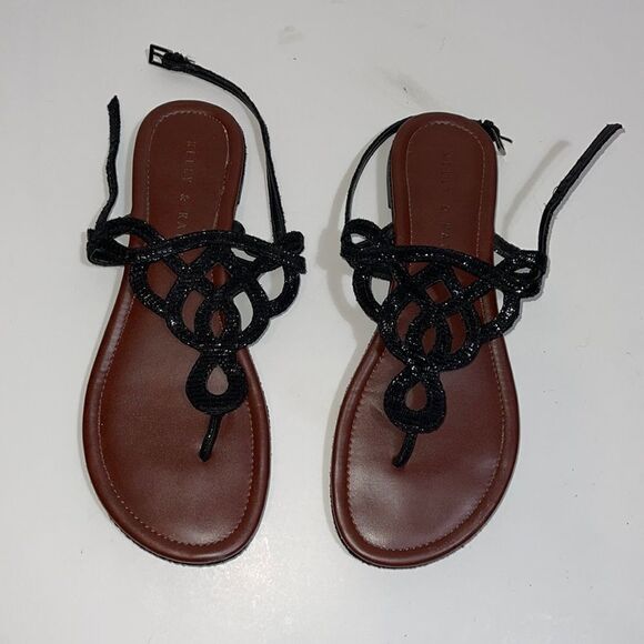 KELLY AND KATIE BLACK "POPPIE" SANDAL SIZE 6.5 - Picture 1 of 4